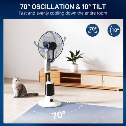 HOMCOM Pedestal Fan in White