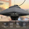 Outsunny Hanging Electric Patio Heater with 2 Power Settings, 1000/2000W Waterproof Ceiling Mounted Aluminium Halogen Infrared Outdoor Heater Warmer with LED Light and Remote Control, Black