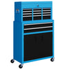 HOMCOM Portable Tool Box, Metal Tool Chest on Wheels with 6 Drawers for Garage and Workshop, Blue