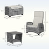 Outsunny 5-Piece Rattan Garden Furniture Set with Cushions - Grey