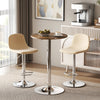 HOMCOM Round Bar Table, 360 Degree Swivel Counter Pub Table with Adjustable Height, for Kitchen, Cafe, Rustic Brown