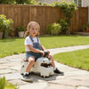 AIYAPLAY Kids Ride On Car, Dinosaur Foot to Floor Slider with Storage, Toddler Walker with Light, Sounds, Cream