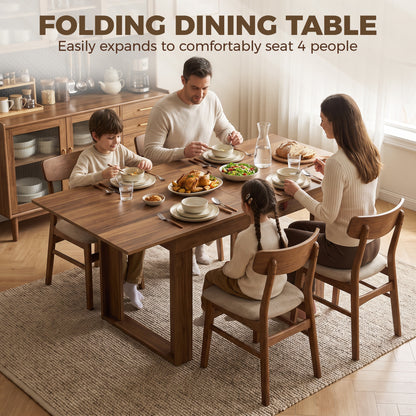 HOMCOM Folding Dining Table in Grey Wood Effect