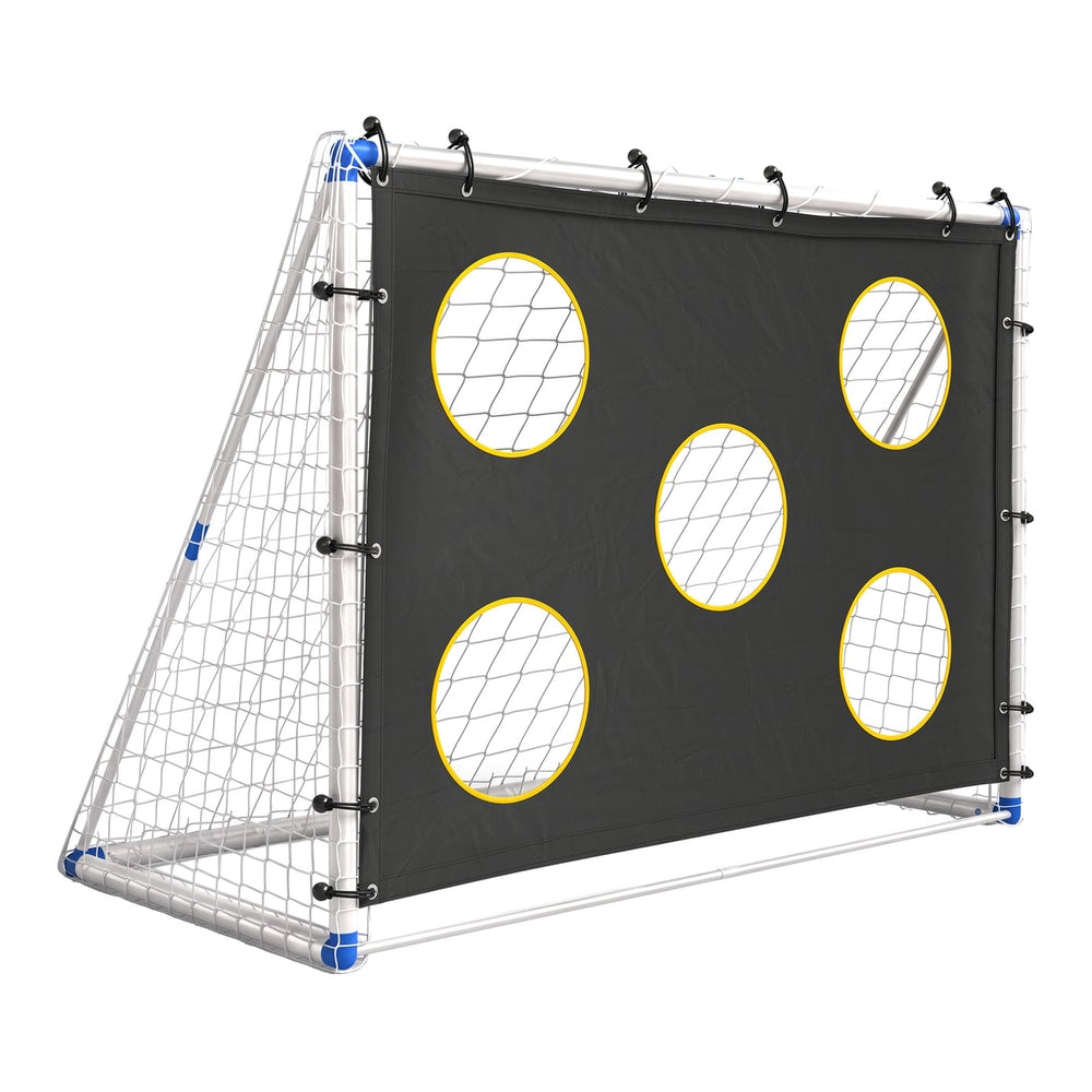 SPORTNOW Football Goal, 183 x 96 x 130 cm Portable Practice Football Net with Target Cloth and PVC ball, Tetoron Training Goal