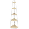 HOMCOM Five-Tier Corner Shelf - White/Wood-Effect