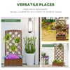 Outsunny Garden Planter with Trellis, Wooden Raised Bed for Garden with Lattice Trellis for Vegetables, Herbs and Flowers, Brown