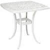 Outsunny Outdoor Garden Table with 38mm Dia. Umbrella Hole, Cast Aluminium Patio End Table with Anti-slip Foot Pads for Garden