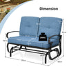2-Person Patio Glider Chair with Cushions-Navy