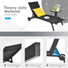 Adjustable Chaise Lounge with Smooth Wheels and Quick-drying Fabric-Black