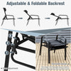 3 Pieces Patio Bistro Set with Coffee Table and 2 Stackable Chairs-Black