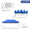 6 x 3m Pop Up Gazebo with 3 Height Positions and Wheeled Storage Bag-Blue