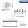 6 x 3m Pop Up Gazebo with 3 Height Positions and Wheeled Storage Bag-White