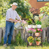 3-Tier Ladder Shaped Metal Plant Stand with Wheels and Handle