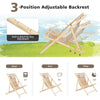 Reclining Lounger with 3 Adjustable Positions and Cushioned Headrest-Natural