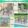 Adirondack Chair with Movable Cup Holder for Fire Pit Beach Deck -Grey