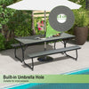Outdoor Picnic Table Bench Set for 6-8 People-Grey
