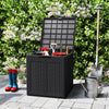 Weatherproof Patio Container with Lockable Lid for Patio-Black