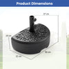Half Round Patio Umbrella Base Fillable Stand with Decorative Patterns-Black