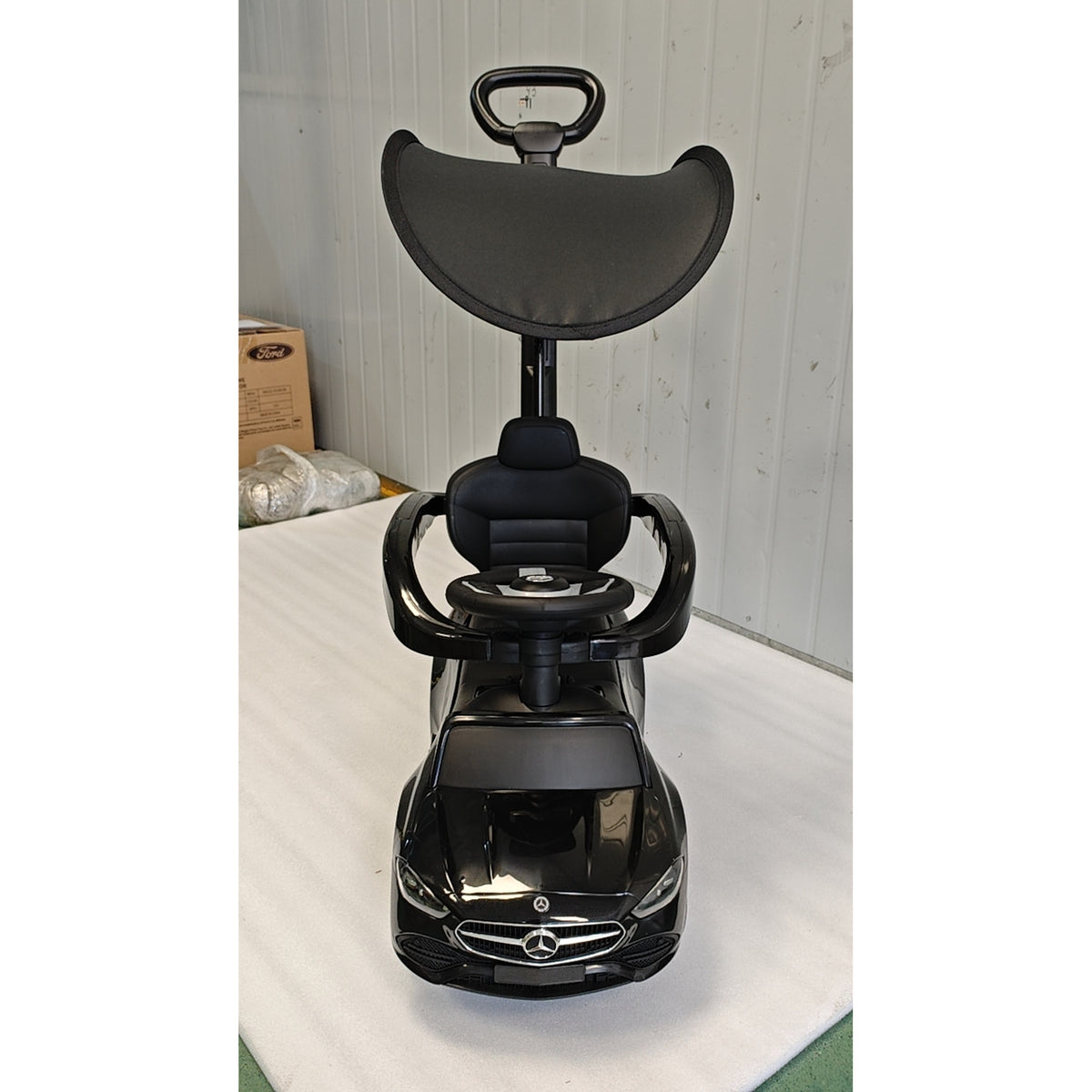 AIYAPLAY 4 in 1 Licensed Benz Ride on Push Car in Black