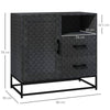 HOMCOM Sideboard with Adjustable Shelf, Freestanding Sideboard Storage Cabinet with Open Compartment and 2 Drawers, Black