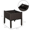 Outsunny 26L Garden Raised Bed Elevated Patio Flower Plant Planter Box PP Vegetables Planting Container, Brown