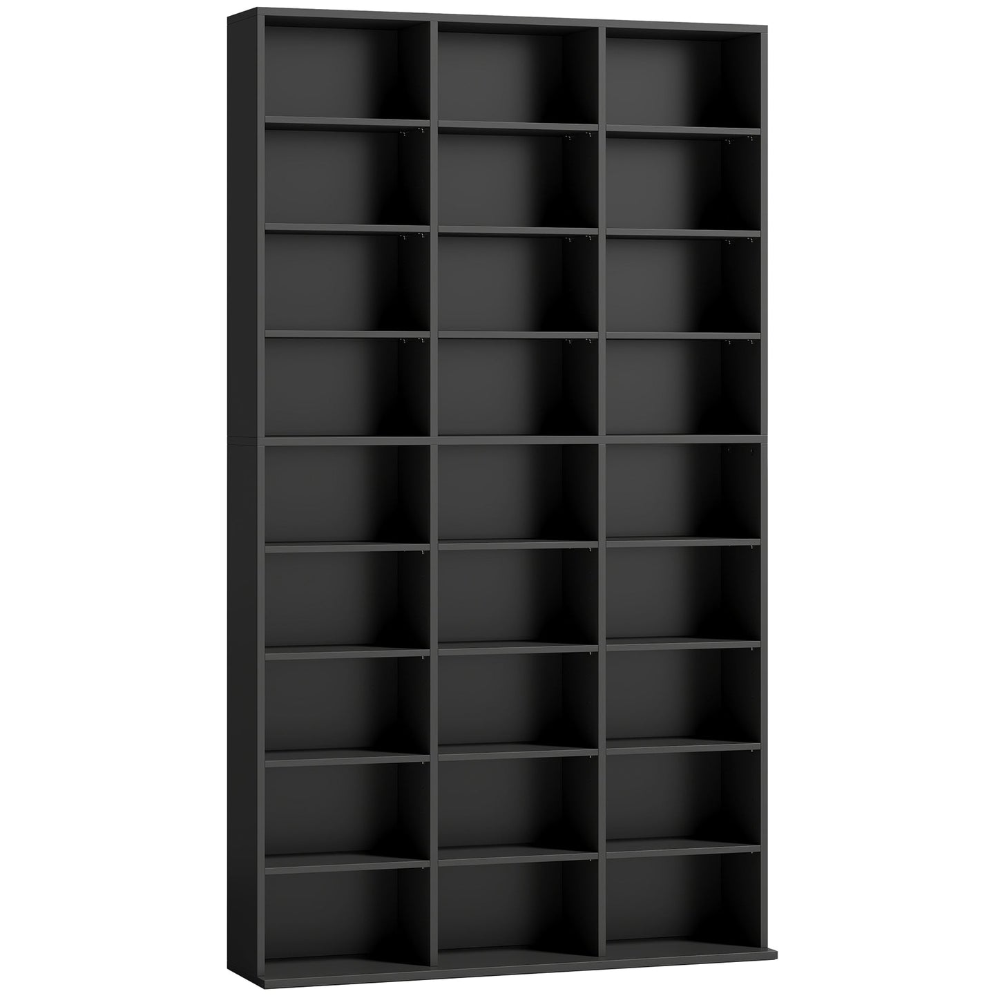HOMCOM 835 CD/500 DVD Storage Unit, Blu-ray Media Storage Shelf with 27 Compartments and 21 Adjustable Shelves, Black