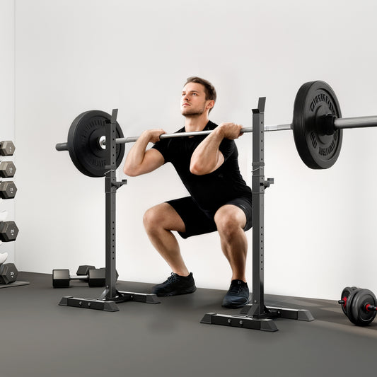 HOMCOM Adjustable Squat Rack in Black