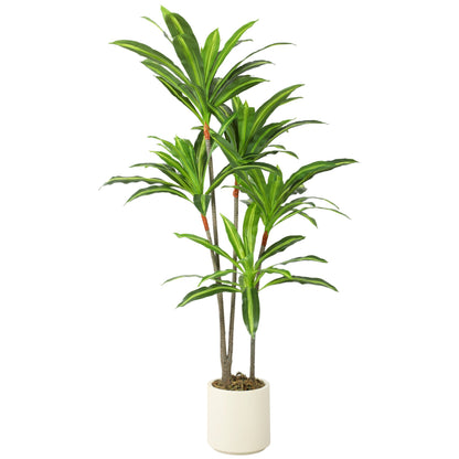 HOMCOM 150cm Lifelike Fake Tree, Artificial Dracaena Tree with Bendable Trunks, Green