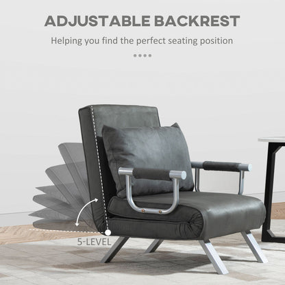 مقعد سرير 4 في 1 من هوم كوم - سويدي صناعي - رمادي