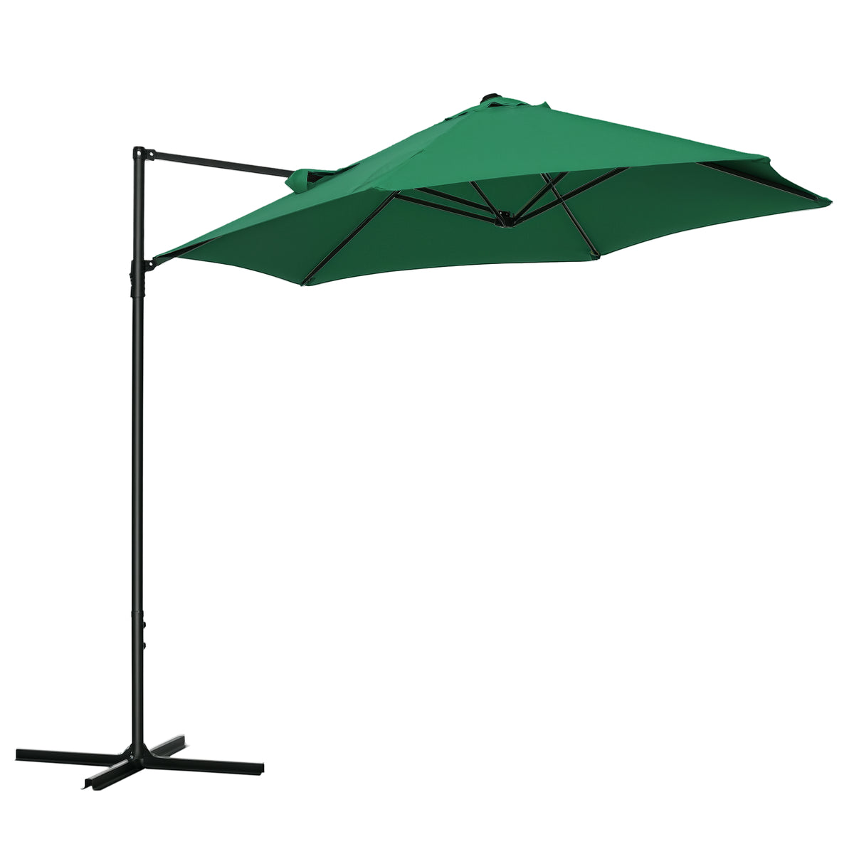 Outsunny 2.5M Garden Cantilever Parasol in Green