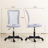 Vinsetto Mesh Office Chair Armless Swivel Executive Computer Desk Chair Adjustable Height Wheels White