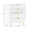 HOMCOM Elegant Four-Drawer Bedside Table - White