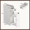 Narrow Bathroom Storage Cabinet with Slide-Out Drawer-White