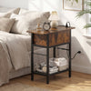 Narrow End Table Skinny Sofa Side Table for Small Space-Rustic Brown