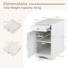 Narrow Nightstand Set of 2 with Charging Station and Drawer for Living Room Bedroom-White