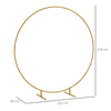 Outsunny 222cm Gold Tone Backdrop Stand, Round Metal Wedding Arch for Birthday Party, Bridal Shower, Graduation, Ceremony