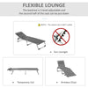 Outsunny Foldable Outdoor Sun Loungers Set of 2, Reclining Lounge Chair Camping Bed Cot with Pillow 4-Level Adjustable Back Aluminium Frame, Grey