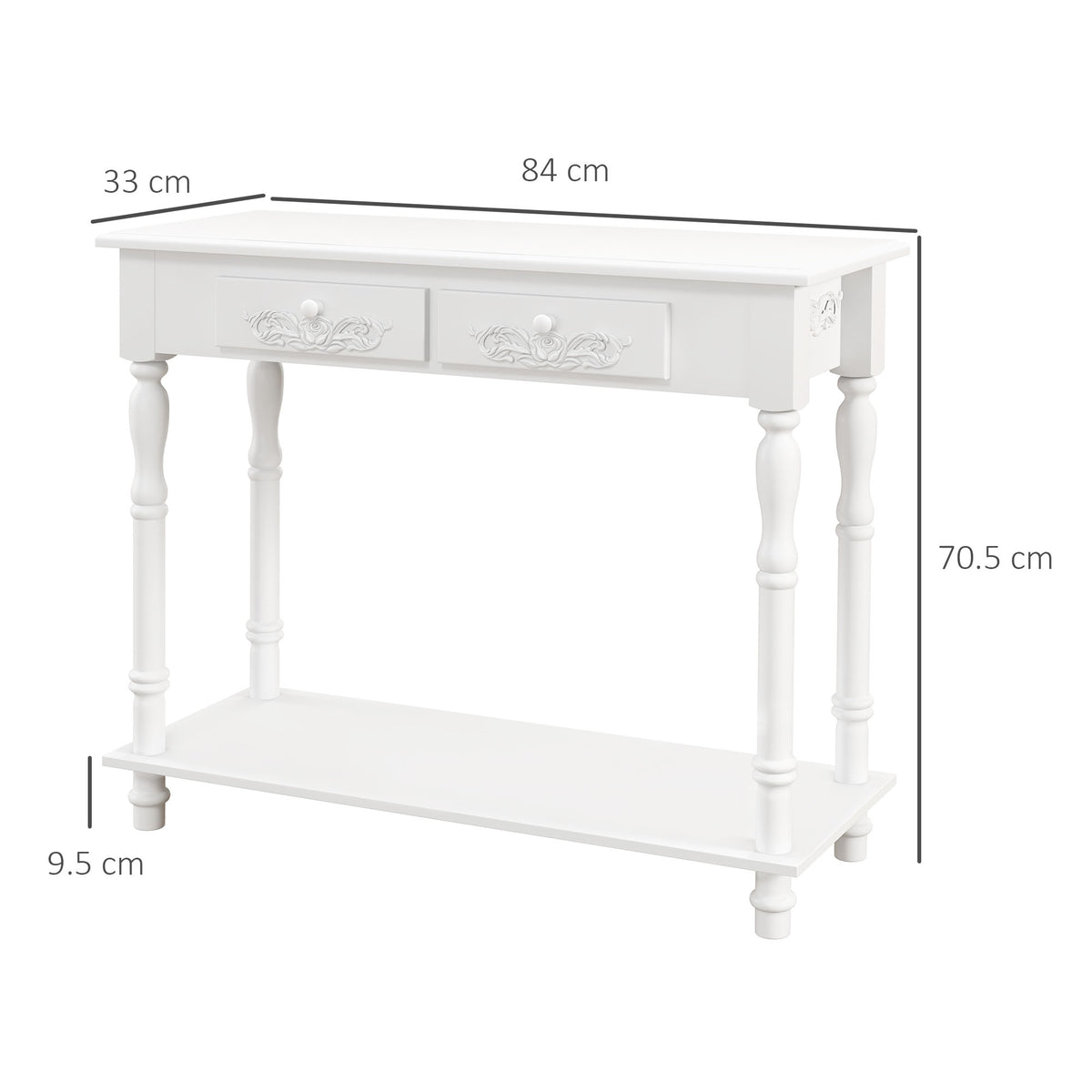 HOMCOM Console Table in White