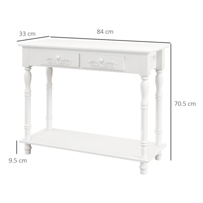 HOMCOM Console Table in White