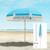Outsunny 1.7 m Beach Umbrella with Sand Anchor, 30Â° Tilting Fringed Beach Garden Parasol with Adjustable Height, Grey