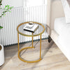 Nesting Coffee Table Set of 2 with Tempered Glass Tabletop-Golden