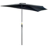 Outsunny 3(m) Half Parasol, Semi Round Umbrella with Metal Frame, Crank Handle for Balcony, Garden, Black