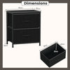 Nightstand Set of 2 End Table with Fabric Drawers for Bedroom-Black