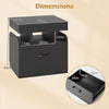 Nightstand with Charging Station Set of 2 with Drawer and Sliding Top Storage-Black