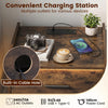 Nightstand with Charging Station and 2 Storage Drawers-Rustic Brown