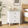 Nightstand with 3 Drawer for Bedroom Compact Storage Chest-White