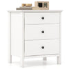 Nightstand with 3 Drawer for Bedroom Compact Storage Chest-White