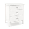 Nightstand with 3 Drawer for Bedroom Compact Storage Chest-White