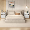 Nightstand with Charging Station with Drawer and Sliding Top Storage-White