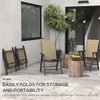 Outsunny Set of Four Folding Garden Chairs - Light Brown